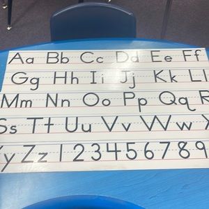 Magnetic ABC strips and number strip.